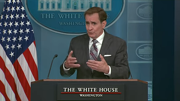 23일 브리핑하는 존 커비 미 백악관 NSC 국가안보소통보좌관. [사진 갈무리-미 백악관 유튜브]