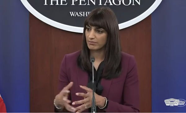 사브리나 싱 미 국방부 부대변인. [사진 갈무리-미 국방부 유튜브]