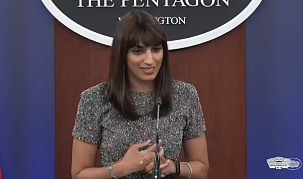 사브리나 싱 미 국방부 부대변인. [사진 갈무리-미 국방부]