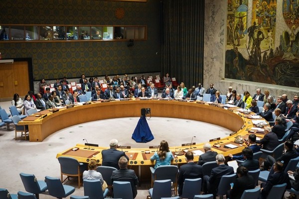 지난 9월 24일(현지시간) 미국 뉴욕 유엔 본부에서 열린 '유엔 안보리 우크라이나 고위급 공식 회의' 장면 [사진-외교부]