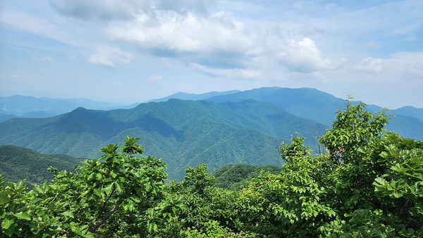 굽이치는 한북정맥. [사진제공-통일뉴스백두대간종주대]