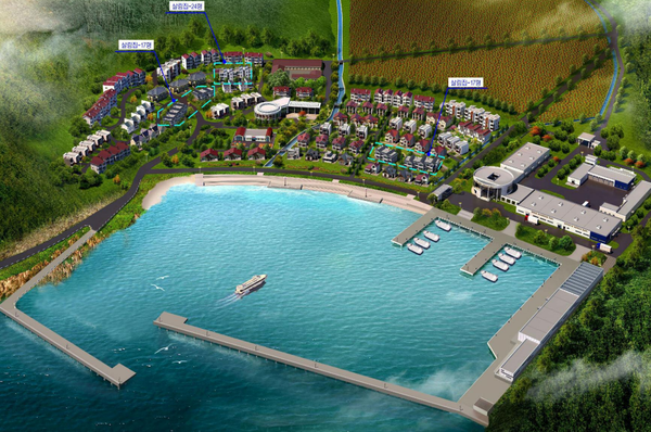 낙원군 바닷가양식기지 조감도 [사진-노동신문]