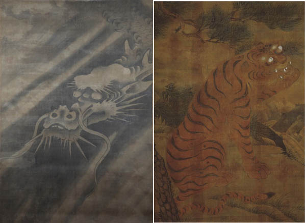 왼쪽, ③-1. 「용도(龍圖)」, 오른쪽 ③-2. 「호도(虎圖)」 [사진 제공 – 이양재]