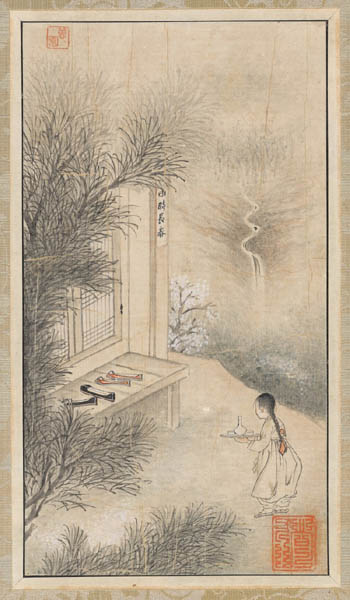 만약 여종이 방안을 훔쳐보고자 했다면 마루에 앉아 귀를 대었을 것이다. 방안의 몸짓을 느끼지 못했다면 걸어오는 모습을 그렸을 것이다. 여종은 분명 방안의 몸짓을 느꼈다. 방안의 상황과 여종이 대립하면서 긴장감을 만들어낸다. [사진 제공 - 심규섭]