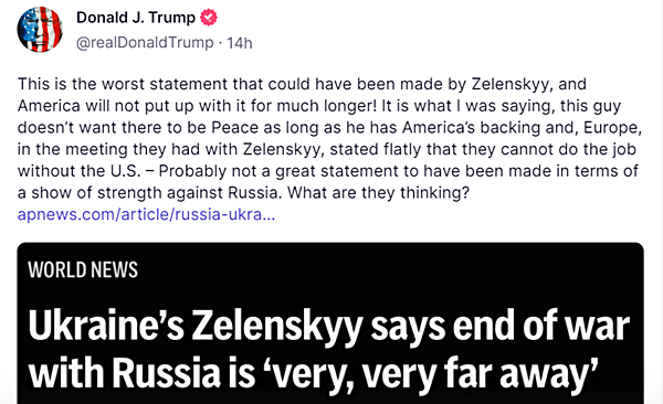 [사진 갈무리-트럼프의 X]