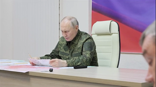 쿠르스크 지역을 전격 방문한 푸틴 러시아 대통령. [사진 갈무리-크렘린궁]