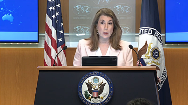 19일 브리핑하는 태미 브루스 미 국무부 대변인. [사진 갈무리-미 국무부]