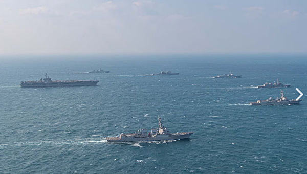 한미일 연합해상훈련. [사진 갈무리-주한미군]