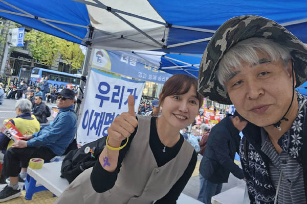 이 분도 참 열심이었다. 양평고속도로의 주인공 여현정 양평군 의원. [사진 - 통일뉴스 하태한 통신원]