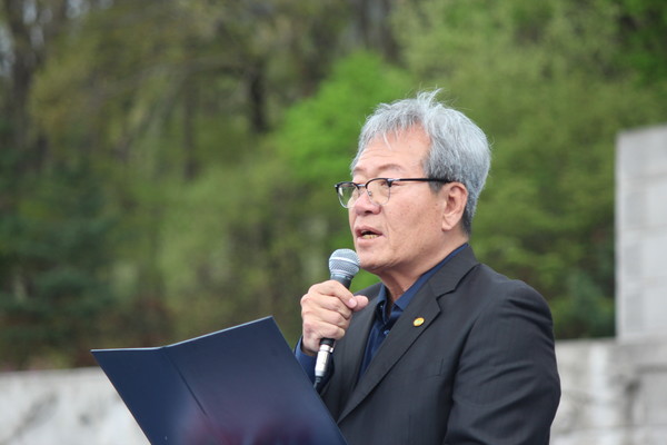 하원오 전국농민회총연맹 의장 [사진-통일뉴스 이승현 기자]