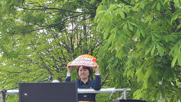 선도차 진행자. [사진 - 통일뉴스 하태한 통신원]