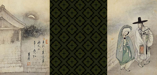 오른쪽 그림을 먼저 보고, 다음 장에서 왼쪽 그림을 감상하는 것이 제대로 된 순서이다. 이 둘을 양쪽에 배치한 것은 악마의 편집이다. 만남이 이별로 바뀌면서 불륜 그림이 되었다. 흩어져 있던 신윤복 그림을 모아 화첩으로 만든 것은, 1930년대 종일 매국노 오세창이다. [사진 제공 - 심규섭]