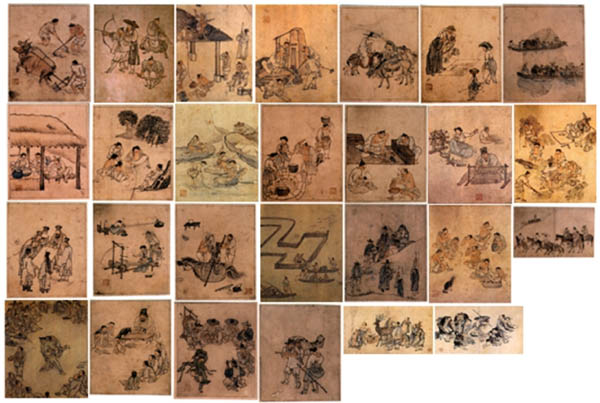 1918년 개인이 소장하던 화첩을 구매했다. 원래 27점이었으나 뒷부분에 붙어있던 군선도를 따라 분리하면서 25점의 화첩이 되었다. 작품마다 편차가 있고 시기도 모호해서 위작 논란이 있다. [사진 제공 - 심규섭]