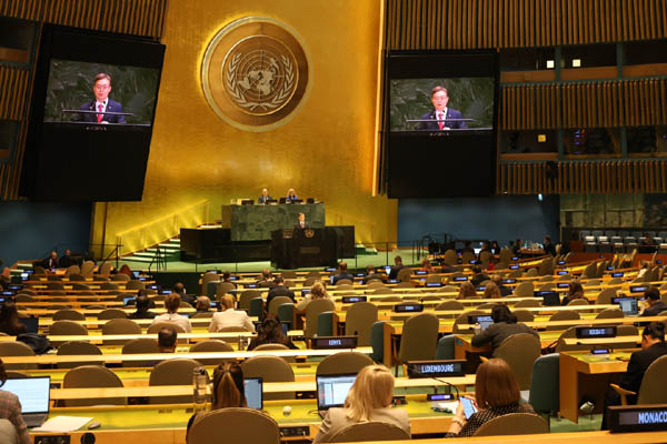 20일 유엔 총회 회의장에서 제79차 유엔 총회의장 주최 북한 인권 고위급 전체회의가 열렸다. [사진 제공 - 외교부]