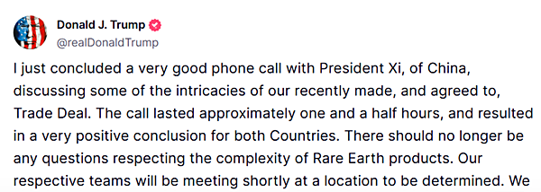 트루스소셜 트럼프 계정 갈무리.