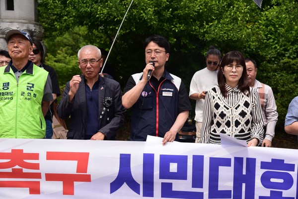 김율현 대전민중의힘 상임대표가 연대 발언을 하고 있다. [사진-통일뉴스 임재근 객원기자]