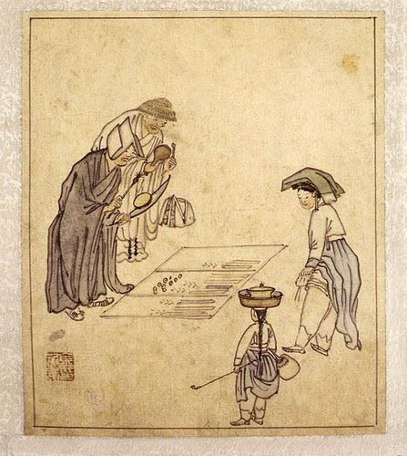 김홍도의 풍속화 중에 댕기머리의 어린 여성이 등장하는데 뒷모습이다. 머리에 솥단지를 이고 부채와 장죽을 들었다. 심부름하는 여종인데도 얼굴을 보이지 않게 그렸다. 어린 여성을 그리지 않는 사회적 규율이 엄하게 작동했다는 말이다. [사진 제공 - 심규섭]