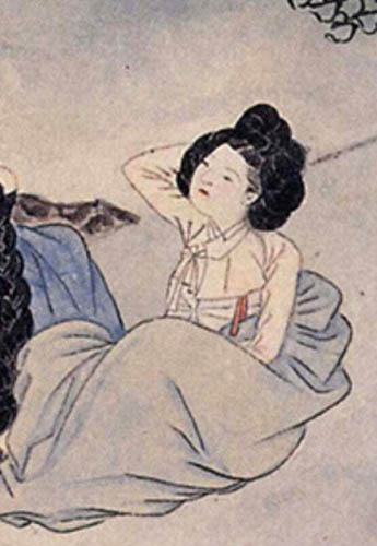 하늘을 보고 생각에 잠긴 모습이거나 백치미를 드러내는 행동이 아니라 그냥 편안하고 나른한 여성의 모습이다. 긴장하지 않은 여성의 모습은 강력한 음기를 발산한다. [사진 제공 - 심규섭]