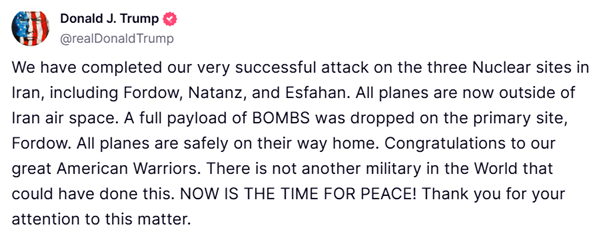 [사진 갈무리-트루스소셜 트럼프 계정]