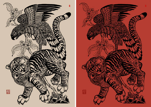 호랑매부적/심규섭/디지털 그림/2025. [사진 제공 - 심규섭]
