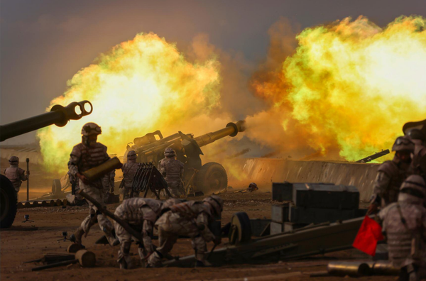 대연합부대(군단급) 포병구분대(포병연대)들의포사격훈련경기 [사진-노동신문]