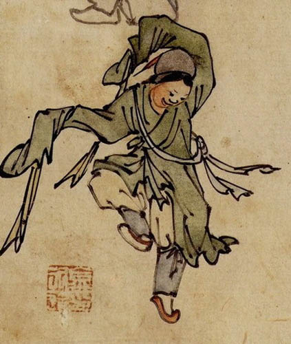 무슨 춤인지는 모른다. 다만, 표정이 밝고 경쾌한 동작이다. 긴소매가 달린 옷으로 어깨를 위아래로 흔들고, 양팔을 좌우로 펼쳤다. 발끝을 세우고 무릎을 접은 자세는 몸을 접었다 솟구치는 동작이다. 이 동작과 가장 잘 맞는 가락이 세마치장단이다. 세마치장단은 전통음악의 기본 장단 중 하나로, 다양한 민속음악 현장에서 활용되며, 리듬의 단순함과 경쾌한 성격이 특징이다. [사진 제공 - 심규섭]