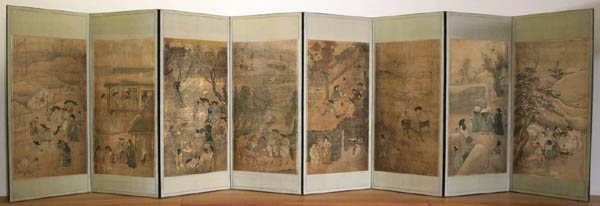 사계풍속도병/김홍도/비단에 옅은 채색/100.0×49.0㎝/18세기/프랑스 기메박물관. [사진 제공 – 심규섭]