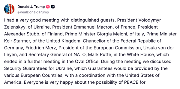 [사진 갈무리-트루스소셜 트럼프 계정]