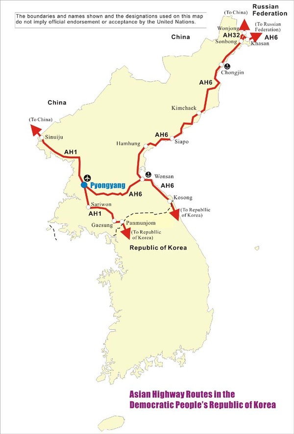 북측 아시안하이웨이(AH) 구간. [사진-ESCAP]