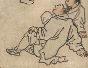 좌우 손을 모두 잘못 그렸다. 모사하는 과정에서 화원이 실수한 것이다. 검수하는 과정에서 확인했지만 고쳐 그리지 않았다. 판매 목적이 아니라 습작이기 때문이다. [사진 제공 - 심규섭]