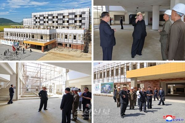 김정은 국무위원장이 12일 룡강군병원건설장을 현지지도했다. [사진-조선신보에서 재인용]