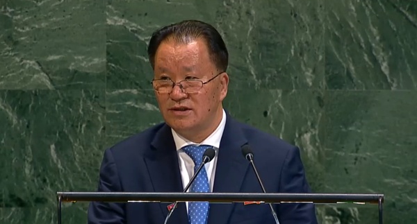 김선경 북한 외무성 부상이 29일 유엔총회 연설에서 '핵을 절대로 내려놓지 않겠다'는 입장을 천명했다. [사진 갈무리-UN Web TV]