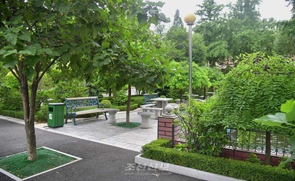 김정숙평양제사공장의 원림 경관. [사진-조선신보 갈무리]