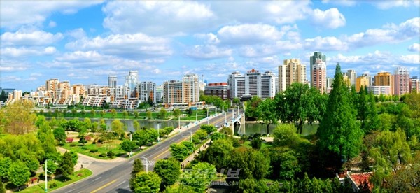 평양시에서는 거리와 마을, 일터의 면모를 일신하기 위한 수림화, 원림화사업이 부단히 진행되고 있다. [사진-조선신보 갈무리]