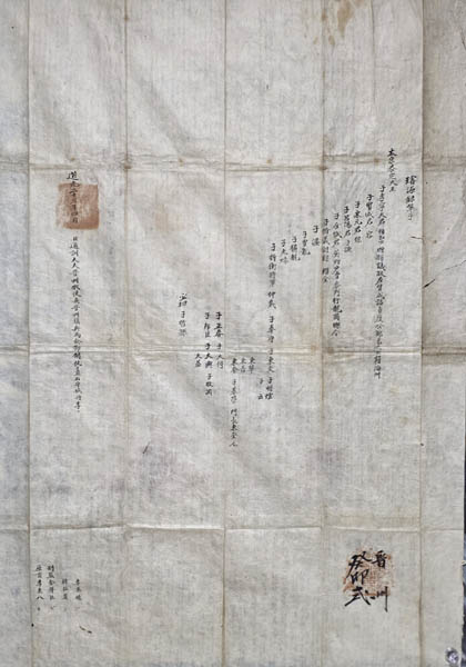 [선원록 단자], 낱장, 1843년4월, 진주 계묘식. [사진제공 – 이양재]