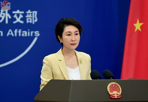 18일 브리핑하는 마오닝 중국 외교부 대변인. [사진-중 외교부]
