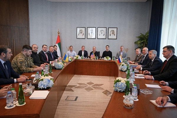 지난달 23일 아부다비에서 열린 제1차 미.러.우 3자 회담. [사진 갈무리-위트코프 X 계정]