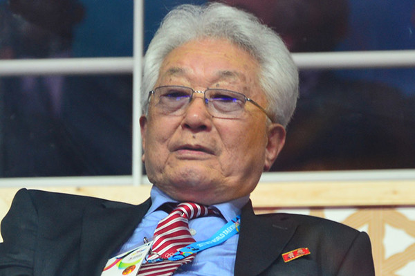 지난 2017년 6월 세계태권도연맹(WT) 주관 2017 무주WTF 세계선수권대회에 ITF 명예총재 자격으로 참가한 장웅 국제올림픽위원회 명예위원. [통일뉴스 자료사진]