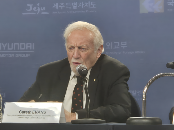가렛 에반스(Gareth Evans) '아시아태평양 핵비확산 군축리더쉽 네트워크'(APLN) 의장 [사진-통일뉴스 이승현 기자]