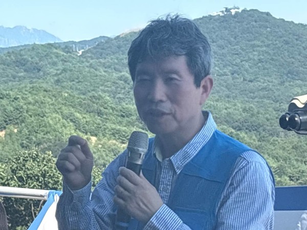 10년째 통일걷기를 주관해 온 이인영 국회의원 [사진-통일뉴스 서영빈 기자]