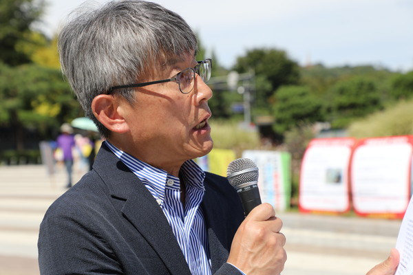 정범진 사단법인 생명평화민주주의연구소 이사장&nbsp;[사진-통일뉴스 김래곤 통신원]